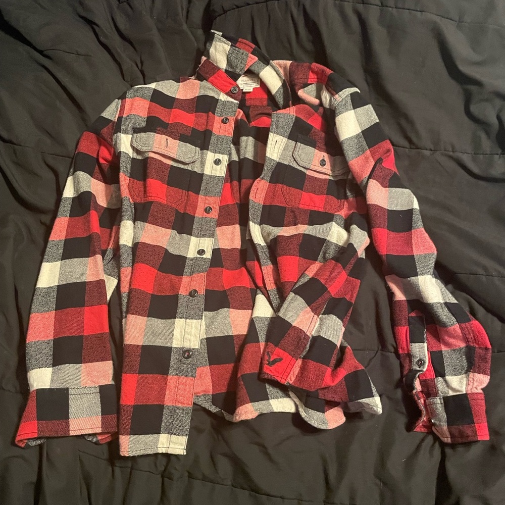 Medium Red American Eagles Mens Flannel